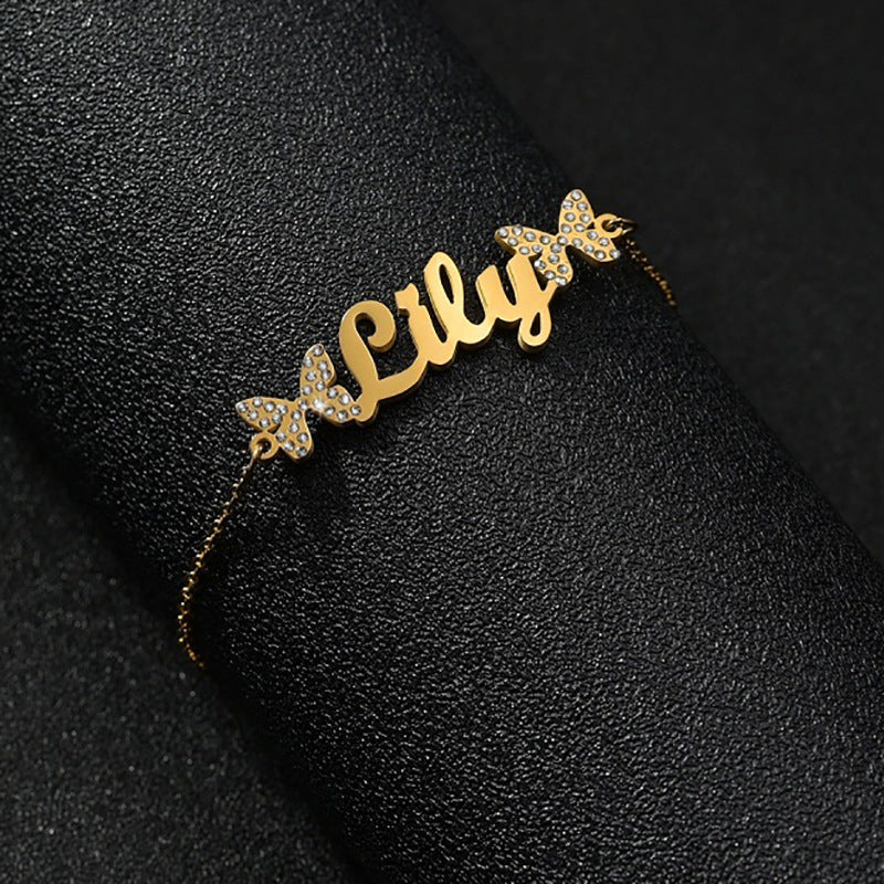 Stainless Steel Name Fashion Chain Letter Bracelet For Women Stainless Steel Name Fashion Chain Letter Bracelet For Women